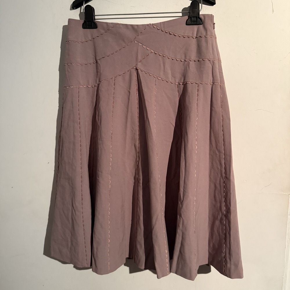 Elevenses Skirt Womens 6 Purple Embroidered Twirl Lined Pretty Feminine NWT